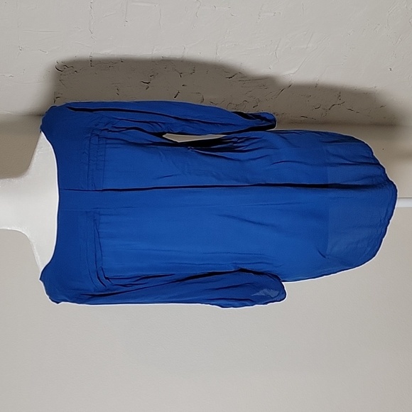 Anthropologie Maeve Charleston Blouse Popover Top Henley Blue Button Down M - Picture 9 of 16